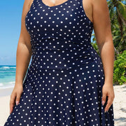 Polka Dot Modest Tummy Control Vintage Swimdress Set